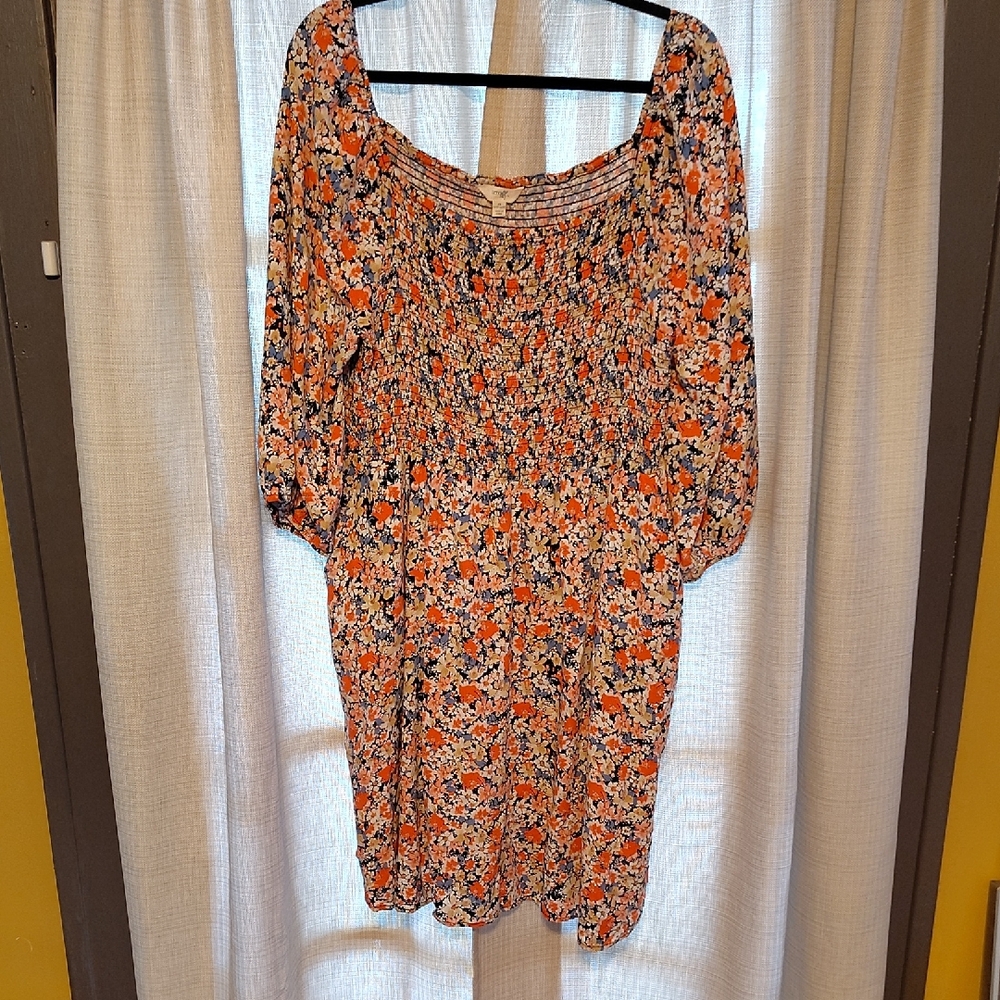 Terra & Sky Multicolor Floral Smock Dress